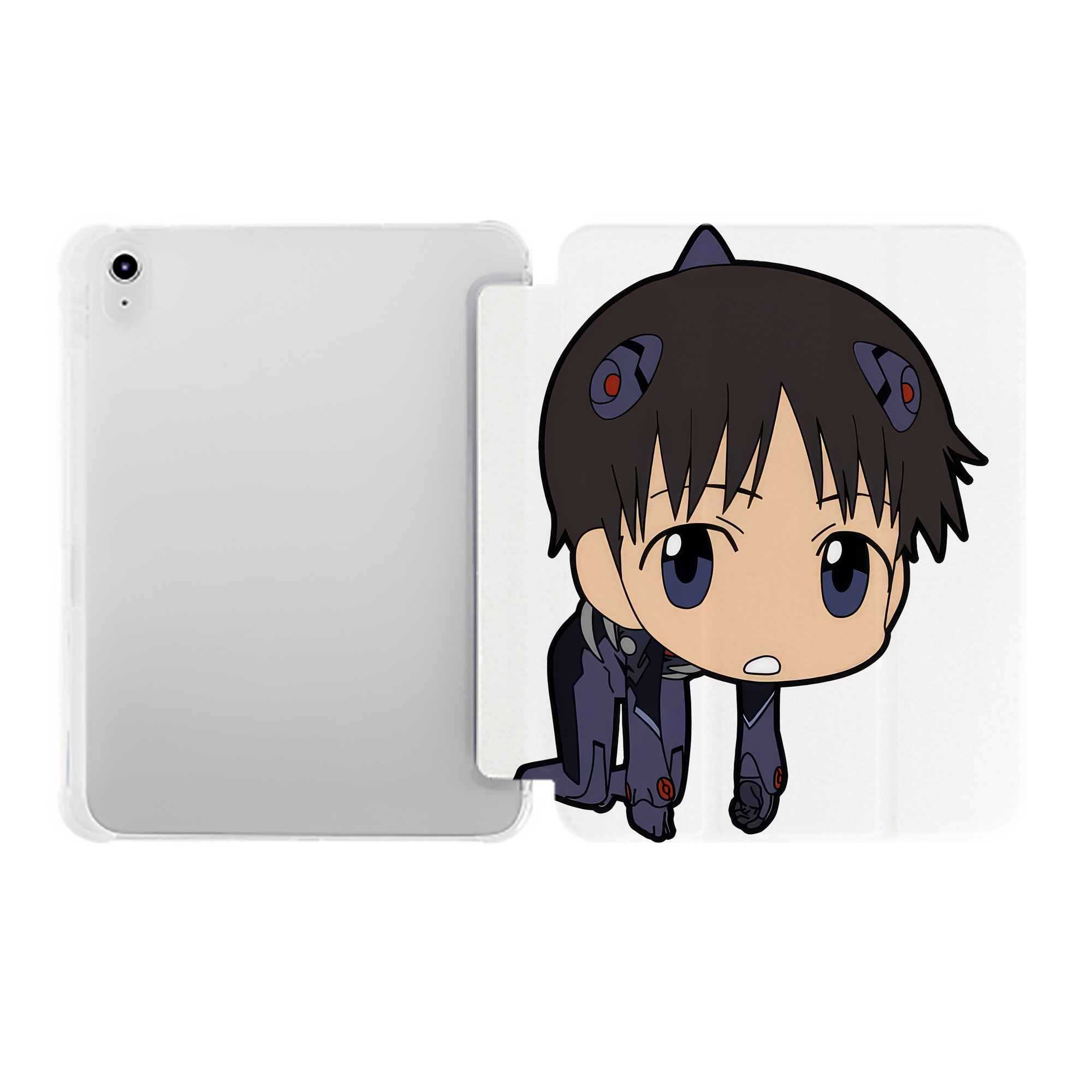 （画像用） EVA 新世紀エヴァンゲリオン IPad ケース ペン収納付き 三つ折りスタンド PUレザー×シリコン 対応機種9.5/10.5/10.9インチ